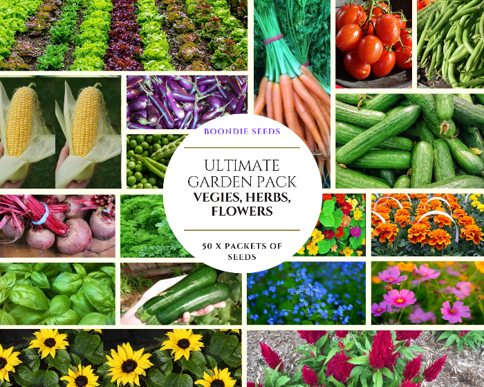 ULTIMATE GARDEN PACK - 50 packets - Vegetables Herbs Flowers seeds